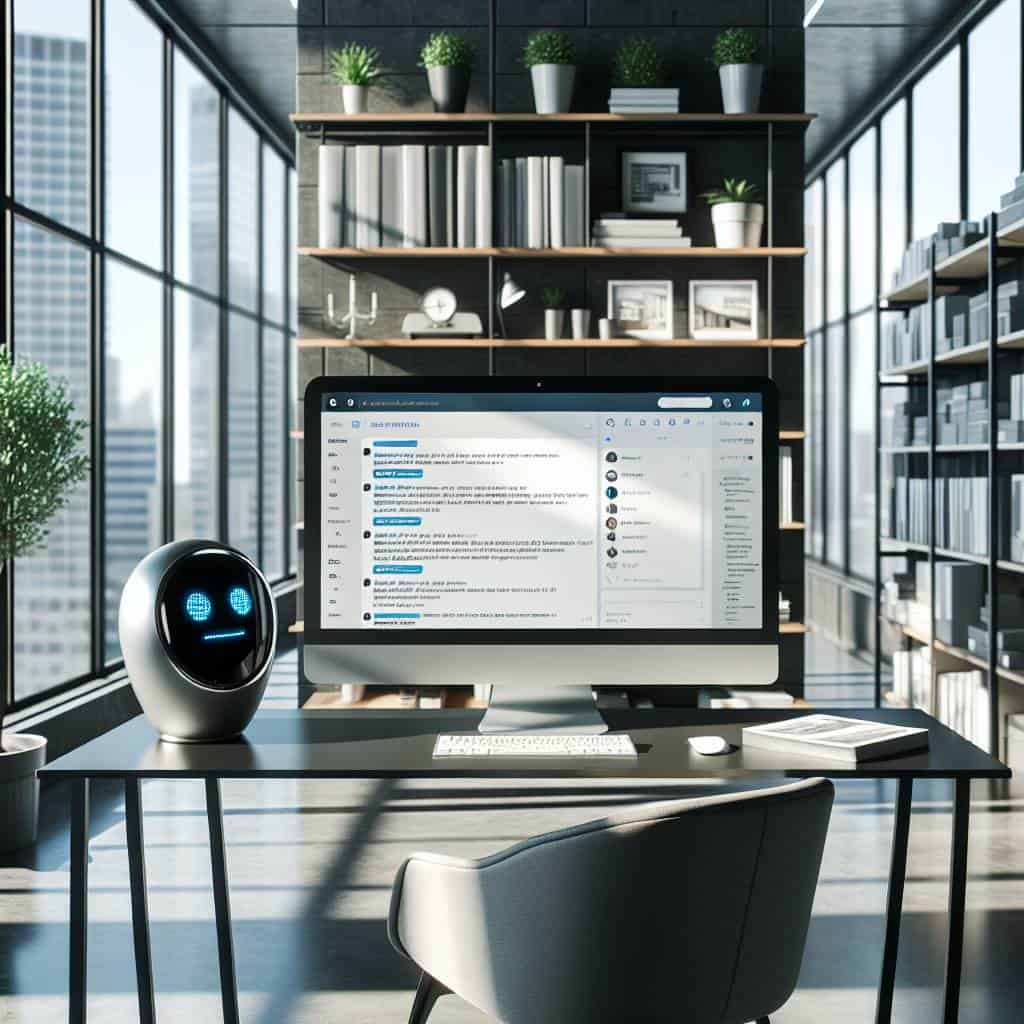 AI-powered real estate chatbots in office.