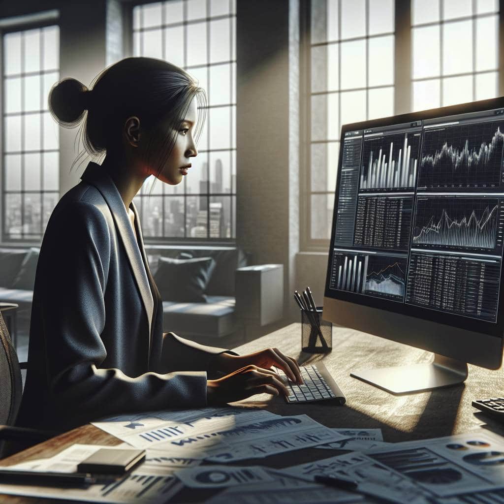 Professional analyzing multi-family market trends data.