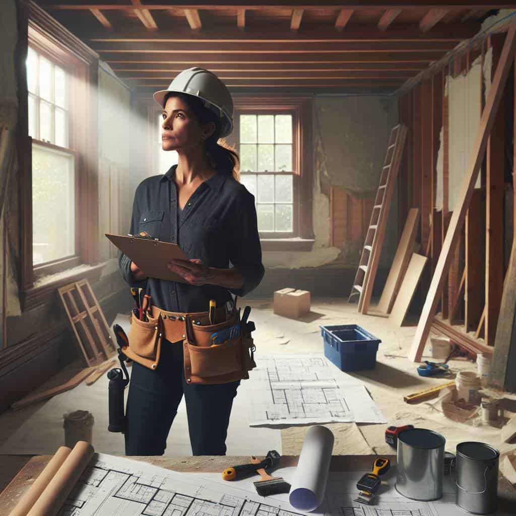 Contractor demonstrating how to estimate renovation costs