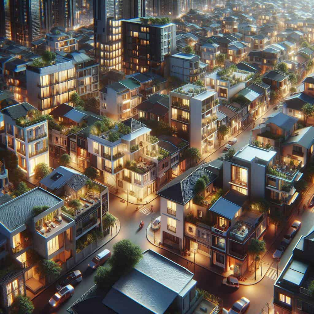 Short-term rental market analysis in cityscape.