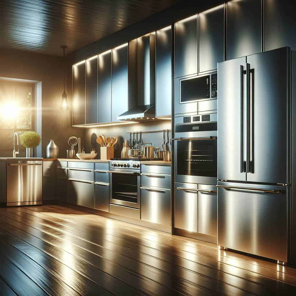 Stainless steel appliances ROI in kitchen.